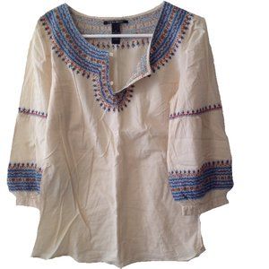 Lucky Brand Embroidered Peasant Top